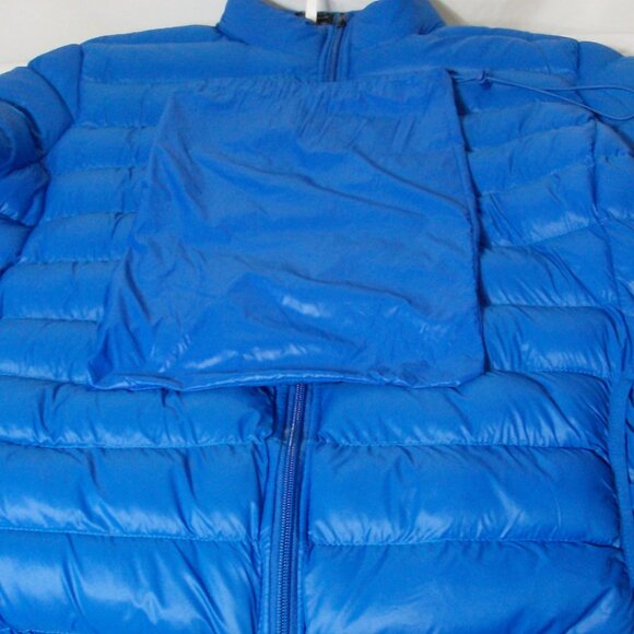 Original Deluxe Cobalt Blue Puffer Lightweight Jacket with travel bag Size L - Picture 5 of 12